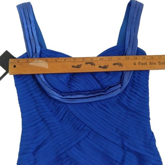 Tadashi Shoji Collection Cocktail Dress Size 8 NWT Royal Blue Shutter Pleat - Picture 8 of 15